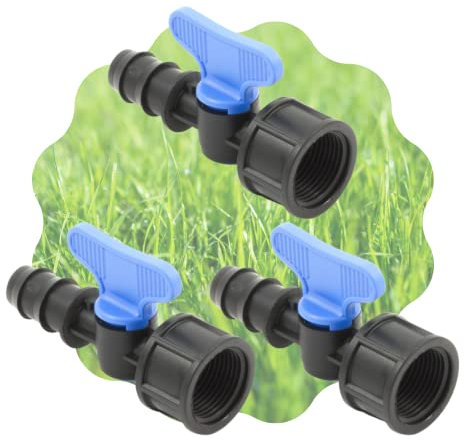 Mini Valvola a Cilindro, Rubinetto Portagomma con Filetto Femmina per Impianti, Sistemi e Tubi di irrigazione a Goccia, Nero Made in Italy - Orto Facile (3, 16 mm x 3/4)
