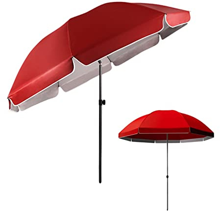 GHARAZ 2.2m/7.2ft Marktschirm, Neigbarer Runder Sonnenschirm, Höhenverstellbar,Windfest,UV-Schutz,für Terrasse, Strand,Schwimmbad