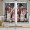 Famiffty Rusitc Küchenvorhänge, rosa Rose, 60 x 99 cm, 2 Paneele, Stangentasche, hellrosa, Blume, französisches Landhaus, klein, kurz, Café-Vorhang, Einmachglas, Bauernhaus, Fenstervorhänge,