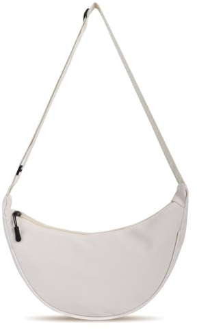 Minicloss Schultertasche Halbmond Crossbody Damen Einfarbige Halbmond Casual Crossbody Bag,Tragbare Halbmond-Tasche Umhängetasche Verstellbarer Schultergurt Für Damen Reisen (Weiß)