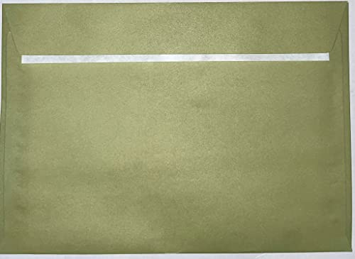 5 x 7 / 133mm x 184mm Coloured Envelopes Great for Greeting Cards, Wedding Invitations, Crafts, Business/Office - Pack of 50 Envelopes (Olive Green Peel & Seal)