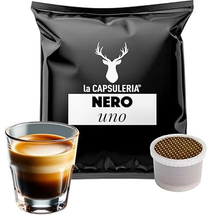 Caffè NERO, forte e cremoso (100 Capsule) compatibili con Indesit Uno System - (La Capsuleria)