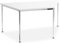 SCHÄFER SHOP Konferenztisch, bis 6 Personen, Trapez, 4-Fuß Quadratrohr, B 1600 x T 800 x H 720 mm, weiß/chromsilber
