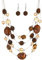 FULU AUTUMN Chunky Statement Kette Damen Mehrreihige Perlenkette und Ohrringe Modeschmuck Set für Frauen Mama Frau Oma Muttertags Geschenk(2-Brown)