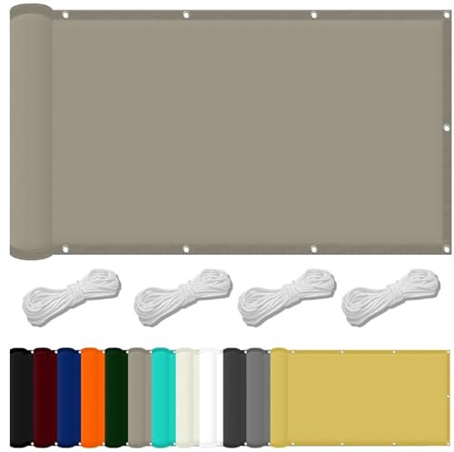 Toile D'Ombrage Pergola Filet 0.6 x 3.8 m Tissu Polyester UV Protection avec Oeillets Filet Protection Solaire pour Extérieur Camping Et Pelouse, Kaki