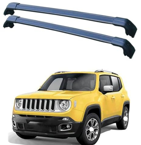 2 Stück Aluminium Dachträger Relingträger für Jeep Renegade 2015-2023,Dachgepäckträger-Alu Relingträger,für Fahrradträger,Dachboxen Oder Als Skihalter,A