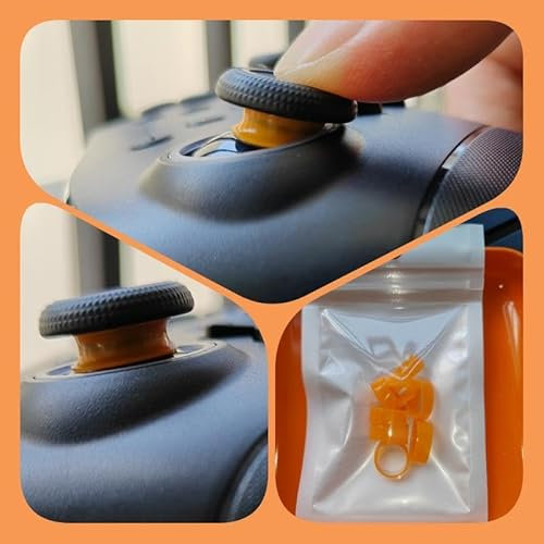 8PCS Joystick Precision Rings Elastic Ring Cover For PS5/PS4/Switch PRO, Protective Rocker Rubber Ring For Rog Ally/Steam deck - Game Console (Orange)