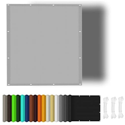 Sonnensegel Wasserdicht Rechteckig 1.2 x 3.6 m PES Polyester mit UV Schutz Rechteckig Schattierungsnetz Sichtschutz Tarp für Terrasse Schwimmbäder, Hellgrau