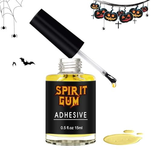Miioto Colla per Viso, Durevole Collodion, Makeup Glitter Primer, Adesivo per Capelli, Barbe e Parrucche, Colla Mastice per Spettacoli, Feste, Halloween, Natale, 15 ml
