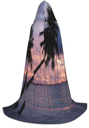 ASEELO Kapuzenumhang für Teenager Tropische Palme Halloween Kapuzenumhang Umhang Cosplay Verkleidung Kostüm für Halloween Weihnachten Kostüm Party M