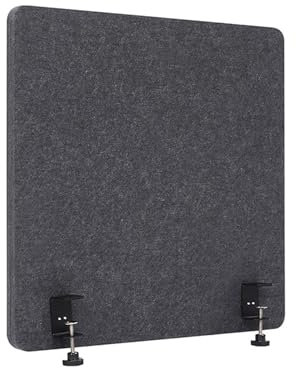 Desk Divider Panel, Clamp-on Acoustic Desk Divider Privacy Panel 24 * 24in, Privacy Panel Desk Partition Panel For Office Desk Home(Black)