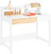 SoBuy Schreibtisch mit 2 Ablagen Computertisch Bürotisch Arbeitstisch für Homeoffice Eckschreibtisch Weiß BHT ca. 100x95x59cm FWT106-W