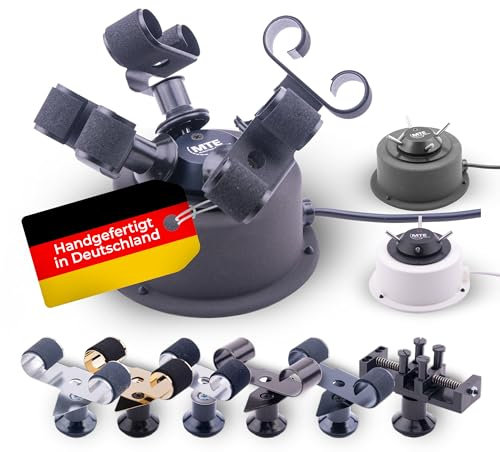 MTE Bewegungstechnik Uhrenbeweger (WTS 4 Anthrazit) bis zu 4 Uhren – Elektronisch gesteuerte Rotation und Pausen – Uhrenbeweger für Automatikuhren – leiser Watch Winder – Made in Germany