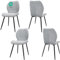 JIJIAN Esszimmerstühle 4er Set, Stühle Esszimmer, Küchenstühle, Wohnzimmer Essstühle, Gepolsterte Stühle, Ergonomisch Gestaltete Leinenstühle für Esszimmer, Küche, Schlafzimmer, Rezeption, Grau