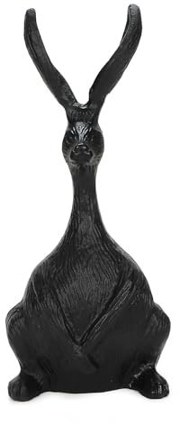 Bubble Store Sitzender Osterhase, lustige Deko-Figur, Hase mit extra Langen Ohren und Fellzeichnung für Ostern, für innen und außen, (H) ca. 36 cm, schwarz