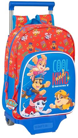 Safta Paw Patrol Cool - Mochila Infantil con Carro 705, Ideal para Niños de Diferentes Edades, Cómoda y Versátil, Calidad y Resistencia, 26x11x34 cm