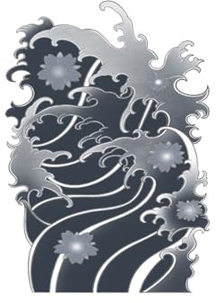 Lot de 2 tatouages ​​temporaires traditionnels japonais en forme de vague de mer, motif cerisier en fleurs, tatouage semi-permanent, tatouage réaliste, dure 7 à 15 jours, autocollant de tatouage tempo