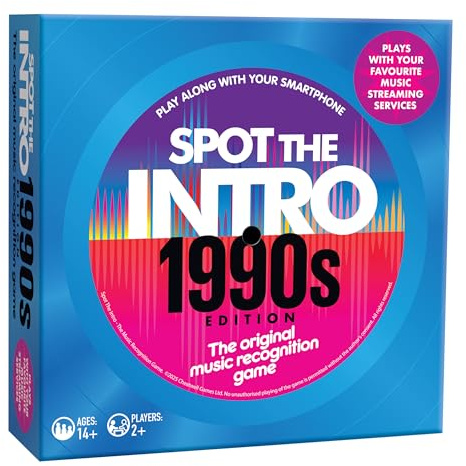 Cheatwell Games Spot the Intro - Music Recognition Quiz Game - 1990's Edition - Ages 14+, Yellow