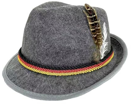 Generisch Damen Herren Unisex Hut Bayerischer Trachtenhut Kopfbedeckung Mütze Volksfest Oktoberfest Mottoparty Karneval Hippie Rock