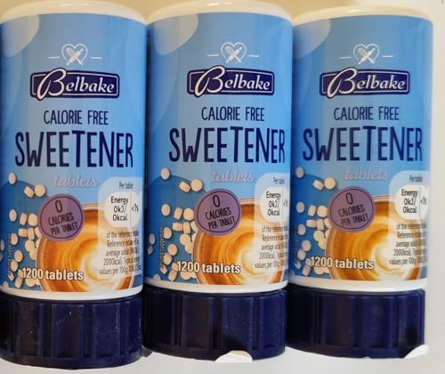 Calorie Free Sweetener Tablets, Vegan, 3600 Tablets in 3 Packs, 1200 Servings per Pack