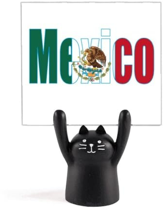 Porte-mémo motif drapeau du Mexique - Art déco - Motif chat noir