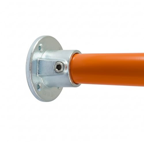 131D Wall Flange Key Clamp Fittings for Standard 48.3mm Tube | Heavy Duty Galvanized Iron Handrail, Railing & Scaffold Tube Clamps