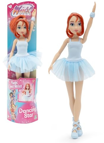 Winx Club Bloom Ballerina Puppe 27 cm, Bewegliche Dancing Star mit Drehgelenk am Handgelenk, Ballett-Outfit & Abnehmbare Schuhe, Spielzeug ab 3 Jahren