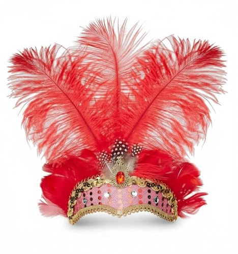 Samba Kopfschmuck Federschmuck Rio Bahia Federkopfschmuck Brasilien Feder Kopf Schmuck Burlesque Haarband Kostüm Accessoires Faschingshut Damen