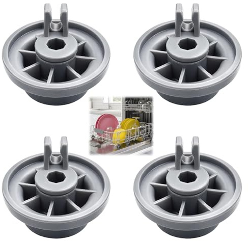 4Pack Dishwasher Lower Rack Wheel Replacement Parts For Bosch Dishwasher Wheels For Neff Dishwasher Wheels, Lower Basket Wheels for Siemens/Beko/Kenmore