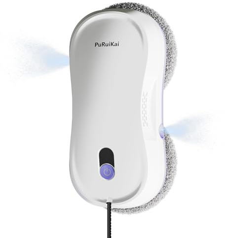 PuRuiKai M8 Robot Window Cleaner Dual Spray Automatic Window Cleaning Robot | Electric window cleaner,circular compact design, indoor outdoor glass use, remote control for high‑rise household windows