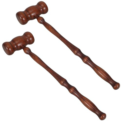 OSALADI 2 Piezas Mazo de Juez de Madera, Accesorio para Disfraces de Justicia y Cosplay, Martillo de Juguete Ligero y Seguro para Fiestas Infantiles y Juegos Educativos