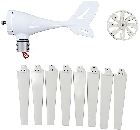 Ausla Generatore Eolico, Generatore Eolico da 700 W con 8 Pale in Fibra di Nylon e Controller MPPT, Avviamento Basso 3,5 M/s, IP65 per Barche Terrazze Cabine Case Mobili (48V)