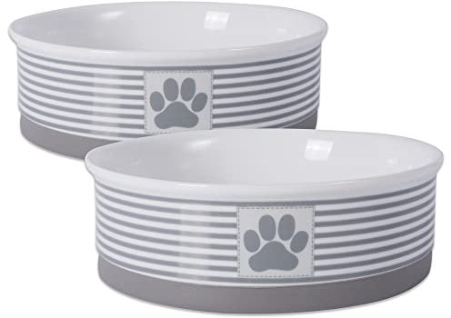 Bone Dry DII Keramik Pet Schüssel für Futter & Wasser, mit rutschhemmenden Silikon Rand für kleine, mittlere, große Hunde und Katzen