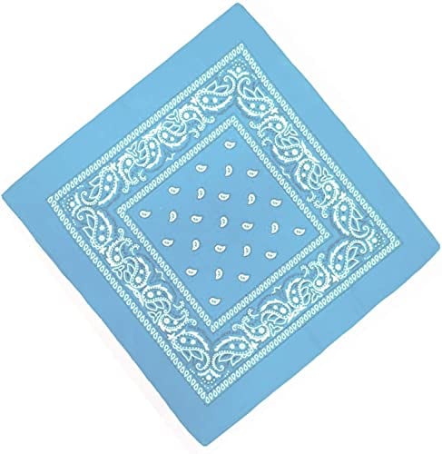Unbekannt Bandana Kopftuch Halstuch Nickituch Biker Tuch Motorad Tuch verschied. Farben Paisley Muster, Hell Blau, ...