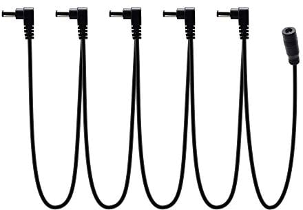 SONICAKE 9V DC 5-Way Daisy Chain Cable Right Angle Plug Daisy Chain Power Cable for Guitar Effects Pedal