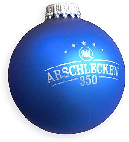 Geschenkbox Weihnachtskugel Christbaumkugel Arschlecken350, blau, Glas, ø 66mm (1)