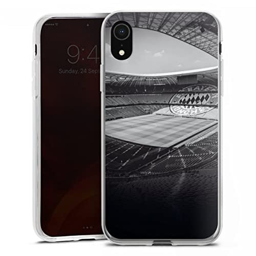 Silikon Hülle kompatibel mit Apple iPhone Xr Case transparent Handyhülle FC Bayern München FCB Stadion
