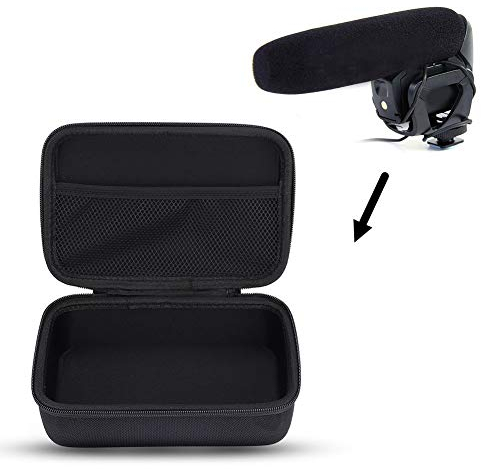 VBESTLIFE Kameramikrofone Schutztasche, Tragbares Mikrofonkabel/Standby Akku Aufbewahrung/Video Mikrofon Zubehör Tasche für Rode VideoMic Pro/Pro Plus