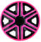 Luckyberg Radkappen - 'Fast LUX/Action' 15 Zoll 4er Set - Universal Fit für Autos und andere Fahrzeuge (Pink/Schwarz)