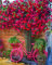 YEESAM ART Schreibwaren, rote Rosen, Wandrad, Malen nach Zahlen, 40,6 x 50,8 cm, DIY-Malset für Zuhause, Wanddekoration (rot, gerahmt)