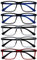 Opulize Ink Pack 5 Lunettes De Lecture Grand Noir Gris Rouge Hommes Femmes Charnières Ressort RRRRR4-1177Z +3,50
