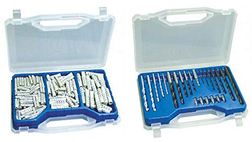 Estuche 194 Brocas y Tacos | Cara interior y exterior | Kit brocas, bits, adaptadores y tacos surtidos