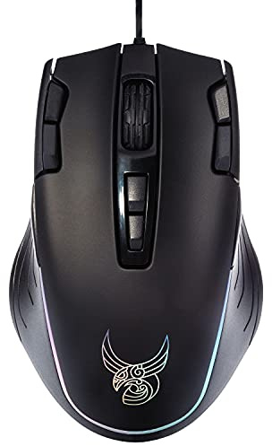 L33T ZL009 Gaming Maus, 12000 DPI PC Maus mit RGB Beleuchtung, 11 Programmierbare Tasten/Feuer Tasten, Optischer Sensor Wired Gaming Mouse Maus für pro Gamer (Schwarz)