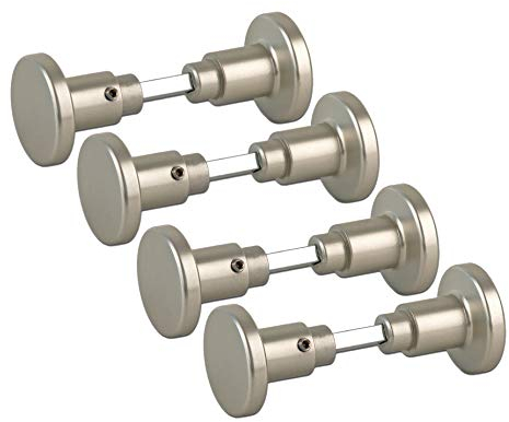 BigDean 4x Aluminium Türgriff Zimmertürknopf Knopfdrücker neusilberfarbig