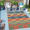 Carpeto Rugs Streifenmuster Outdoor Teppich Wetterfest für Balkon, Terasse - Balkon Teppich Wasserfest - Outdoorteppich Wetterfest - Aussenteppich Terrasse Groß - Mehrfarbig Bunt 1-120 x 170 cm