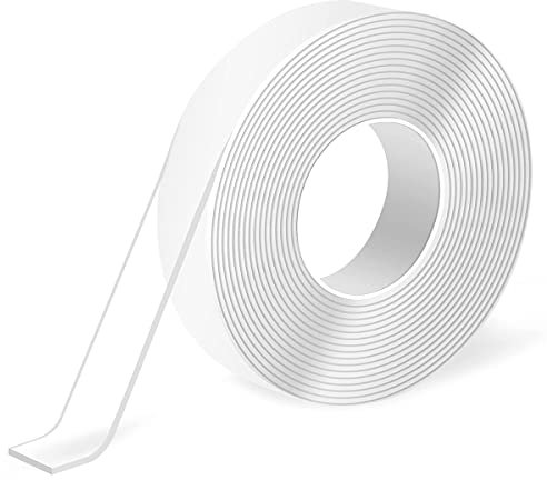 5m Nastro Biadesivo Extra Forte Ispessimento (Spessore 2 mm), Nastro Adesivo Trasparente Riutilizzabile Nano adesivo, lavabile Traceless Strong Gel Tape, larghezza 2 cm
