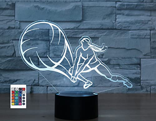 SUPERRUIDALONG 3D Play Volleyball Fernbedienung 16 Farben Nachtlichter Illusion Acryl LED Tisch Nachttisch Lampe Kinder Schlafzimmer Schreibtisch Dekor Geburtstag Geschenke Spielzeug für Kinder