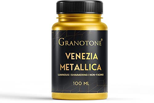 GRANOTONE Venezia Acrylic Metallic Gold Paint 100 ml Colour Non Fading and Shimmering with Rich Pigments Non Toxic Colours Ideal for Kids Artists and Beginners