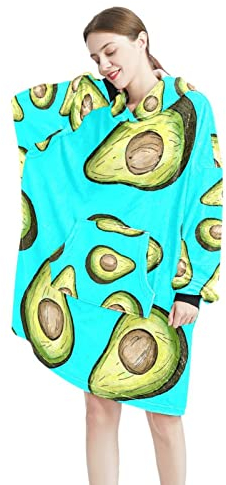 Tragbare Decke Hoodie Rezept Avocado übergroße Kapuze für Frauen, bequemes Sweatshirt, Multicolor, One size