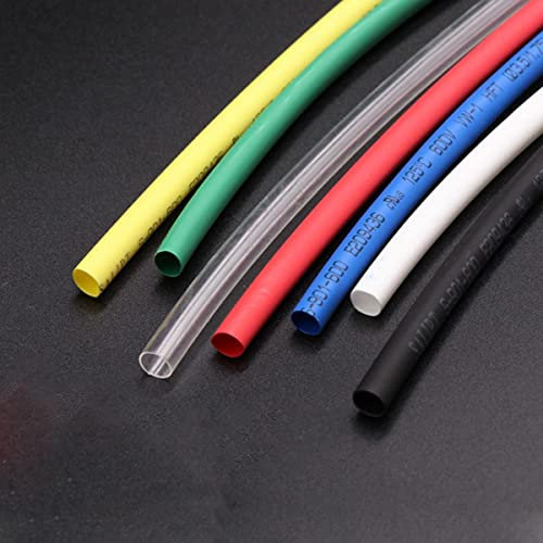 CTLH20 Gaine thermorétractable de 2 m de diamètre 0,6 0,8 mm 1 mm 2 mm 3 mm 4 mm 5 mm 6 mm PE 2:1 Ratio isolé gaine de câble électrique pour réparation de câble électrique - Noir, 2 mm